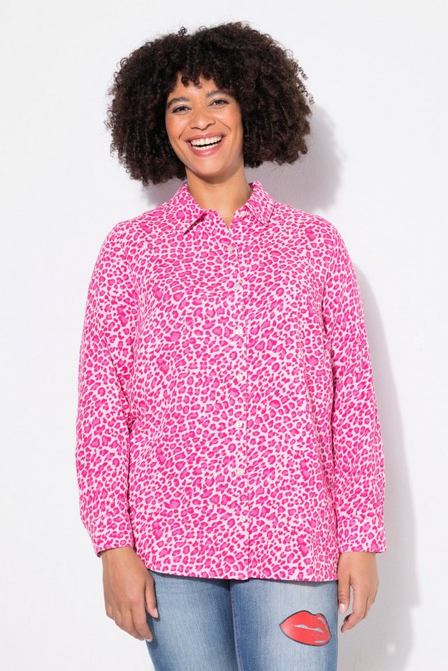 Angel of Style Hemdbluse Bluse oversized Musselin Leo-Druck von Angel of Style