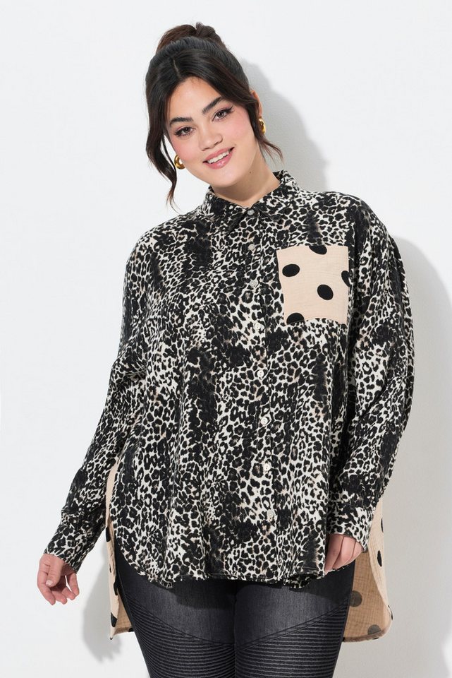 Angel of Style Hemdbluse Bluse oversized Musselin Mustermix von Angel of Style