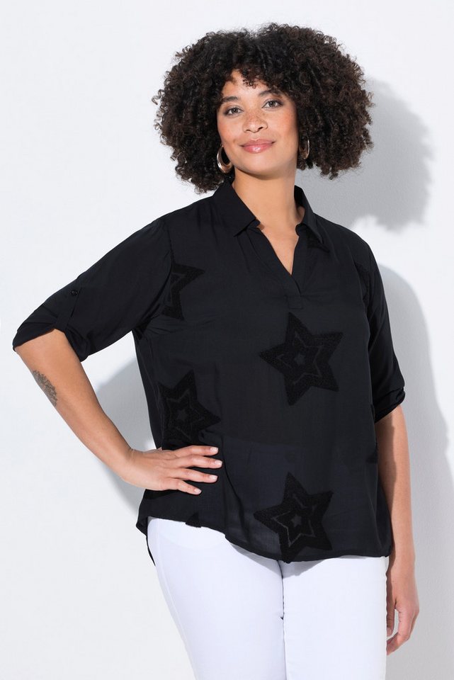 Angel of Style Hemdbluse Tunika A-Linie farbige Frottee-Sterne 3/4-Ärmel Angel of Style Hemdbluse Tunika A-Linie farbige Frottee-Sterne 3/4-Ärmel von Angel of Style