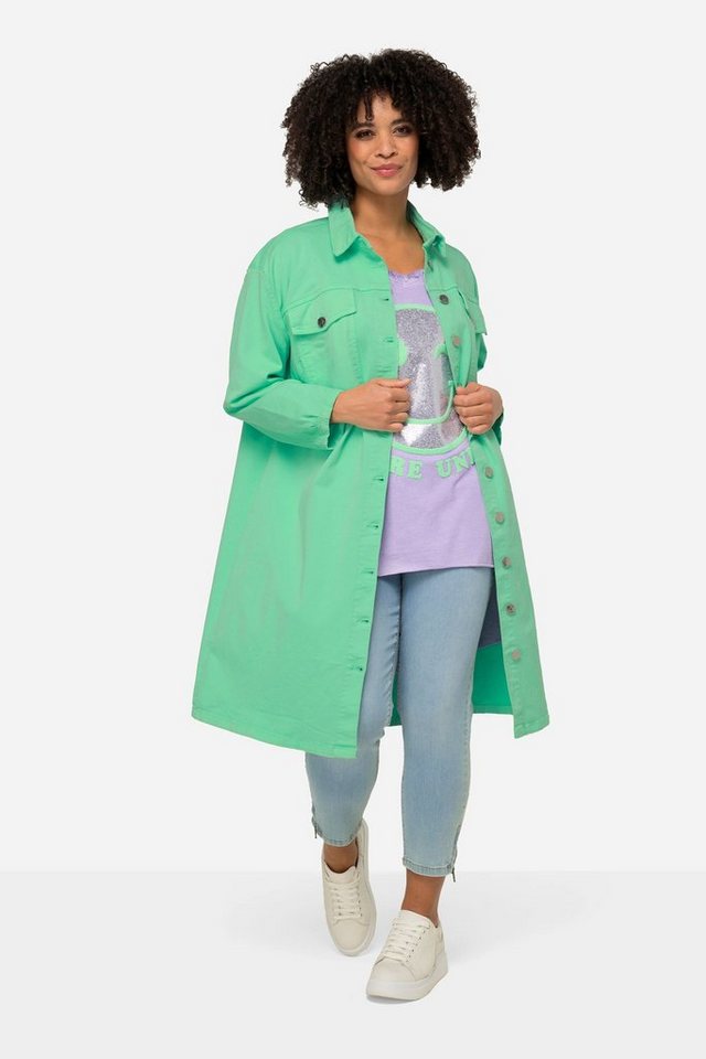 Angel of Style Sommerjacke Hemd Twill Hemdkragen Rückendruck Langarm von Angel of Style