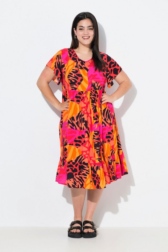 Angel of Style Jerseykleid Kleid A-Linie leuchtender Animal-Patchprint von Angel of Style