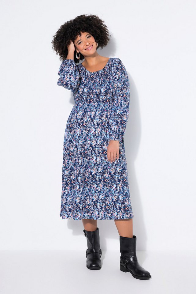 Angel of Style Jerseykleid Kleid Jersey Blumenmuster gesmoktes Oberteil von Angel of Style