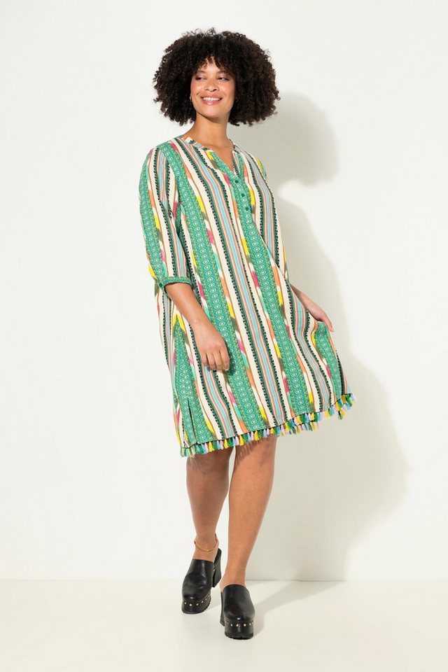 Angel of Style Jerseykleid Kleid kurze A-Line Musterstreifen Knopfleiste von Angel of Style