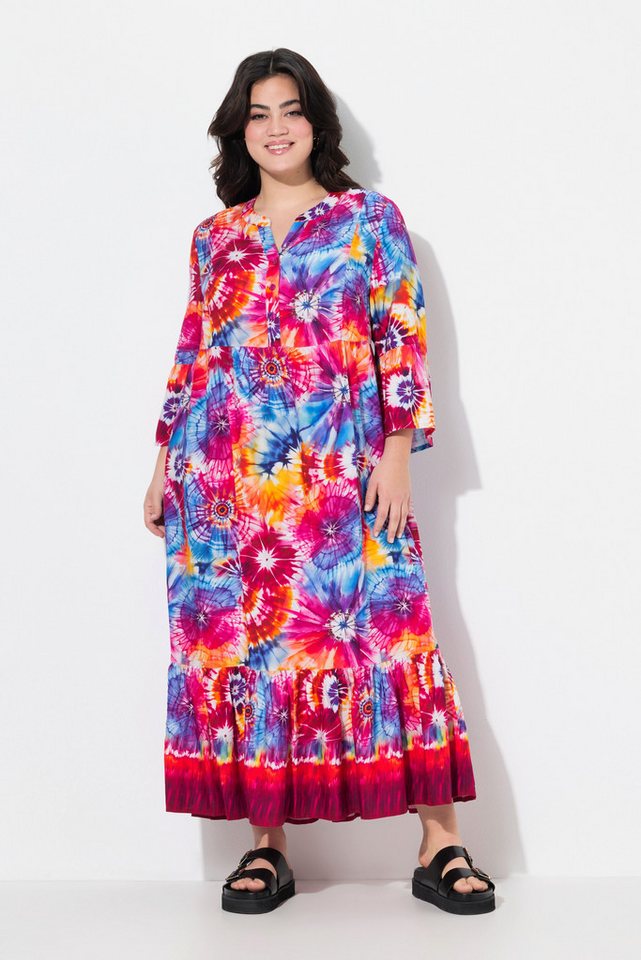 Angel of Style Jerseykleid Maxikleid A-Linie Batikprint Volants von Angel of Style
