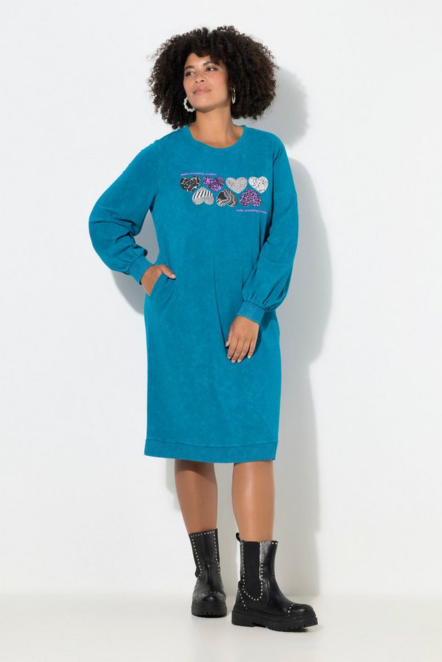 Angel of Style Jerseykleid Sweatkleid Straight Fit Druckmotiv Ballon-Langarm von Angel of Style