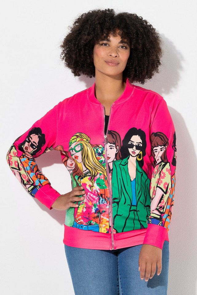 Angel of Style Kurzjacke Scuba-Blouson Relaxed Fit Frauen-Druck Angel of Style Kurzjacke Scuba-Blouson Relaxed Fit Frauen-Druck von Angel of Style