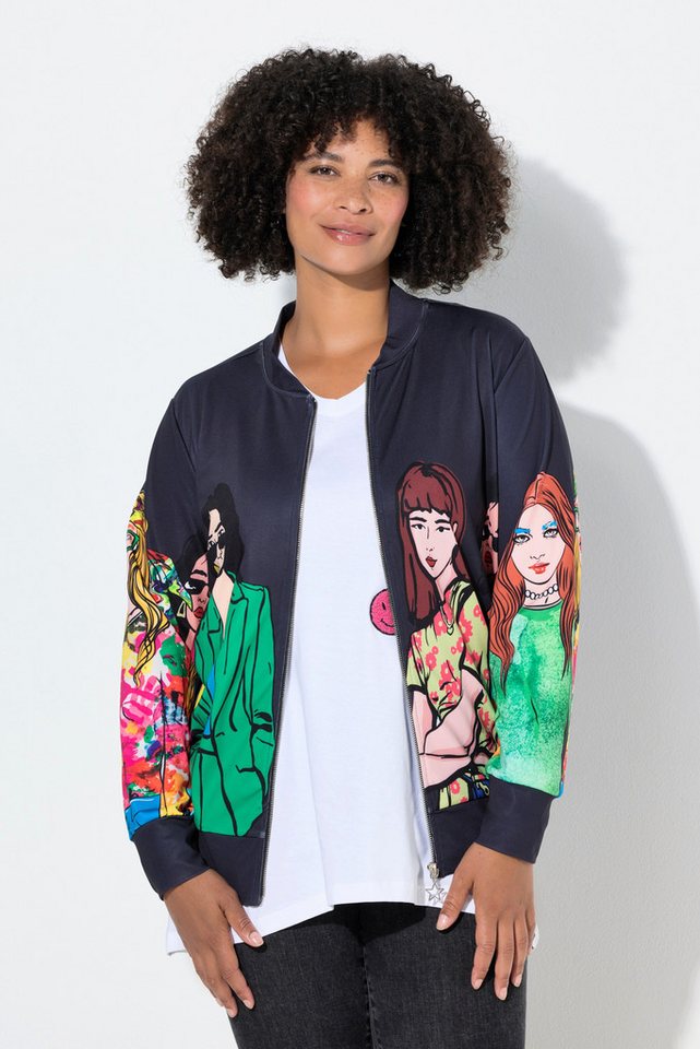 Angel of Style Kurzjacke Scuba-Blouson Relaxed Fit Frauen-Druck Angel of Style Kurzjacke Scuba-Blouson Relaxed Fit Frauen-Druck von Angel of Style