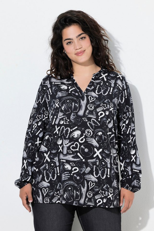 Angel of Style Longbluse Bluse A-Linie Alloverdruck Langarm von Angel of Style