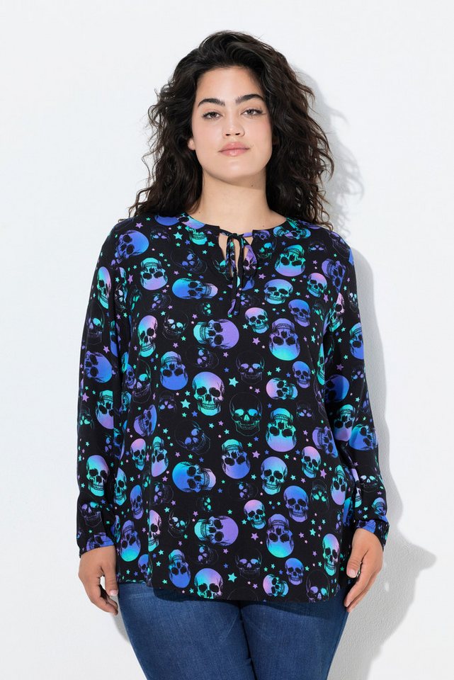 Angel of Style Longbluse Bluse A-Linie Totenköpfe Langarm von Angel of Style