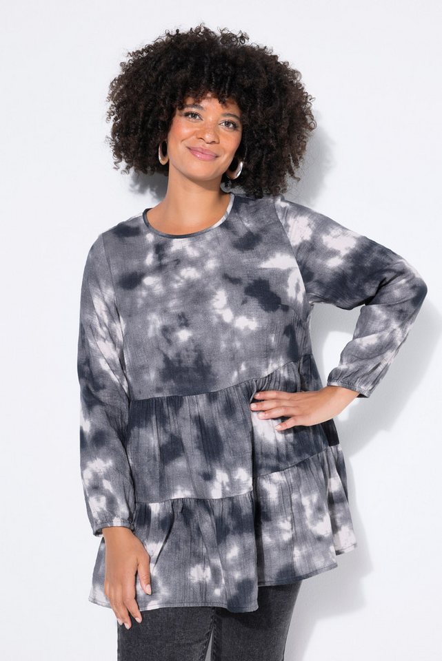 Angel of Style Longbluse Hemdbluse Musselin Batikmuster Langarm von Angel of Style