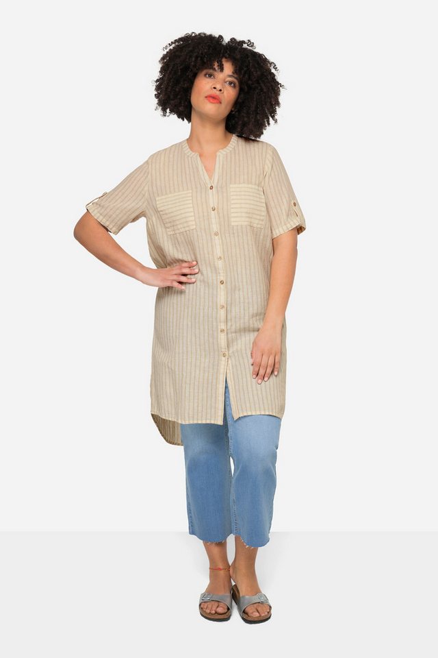 Angel of Style Longbluse Longbluse Streifen Tunika-Ausschnitt 3/4-Ärmel von Angel of Style