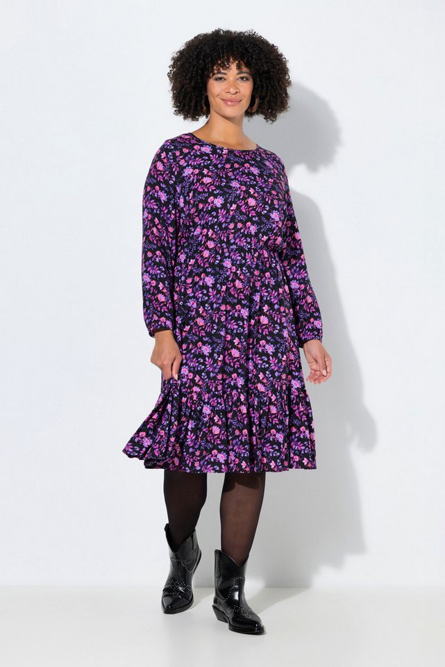 Angel of Style Midikleid Midikleid A-Linie Blumenmuster Langarm Volant von Angel of Style