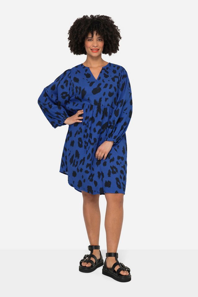 Angel of Style Midikleid Musselin-Kleid Leodruck Tunika-Ausschnitt von Angel of Style