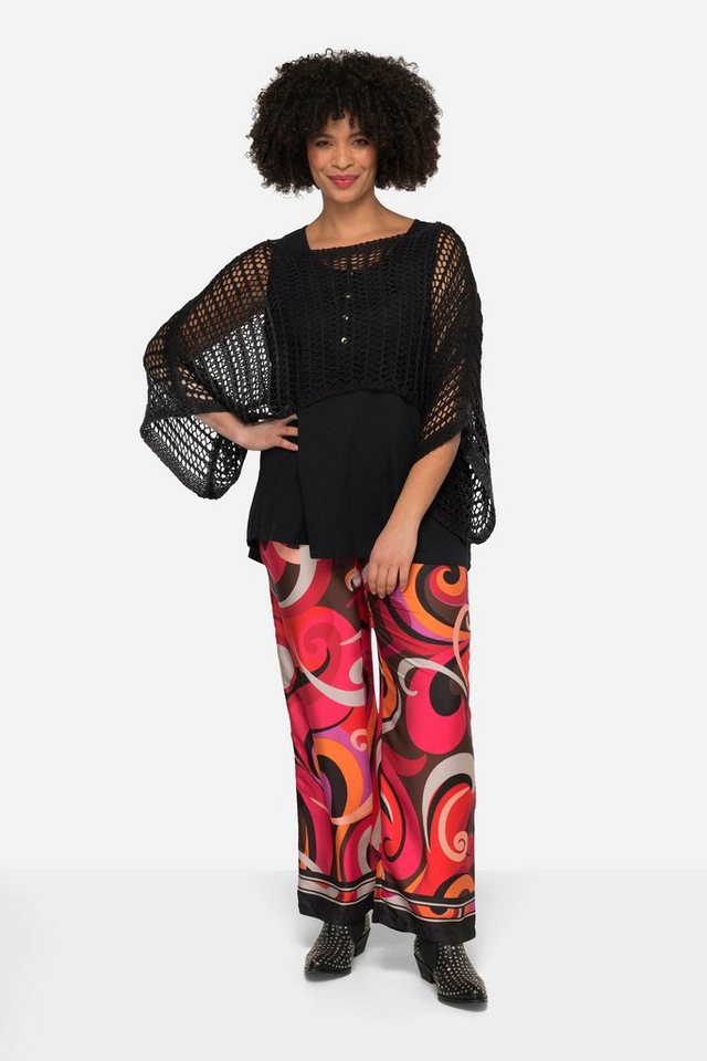 Angel of Style Pullunder Poncho oversized Netz-Strick U-Boot-Ausschnitt von Angel of Style