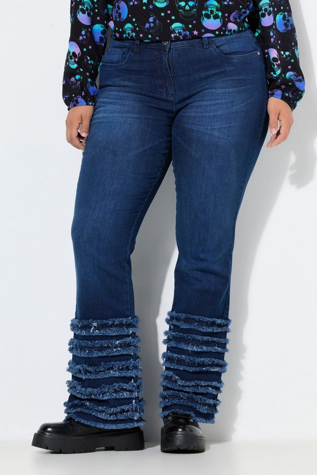Angel of Style Regular-fit-Jeans Bootcut-Jeans Lea Fransenkanten-Saum 5-Pocket von Angel of Style
