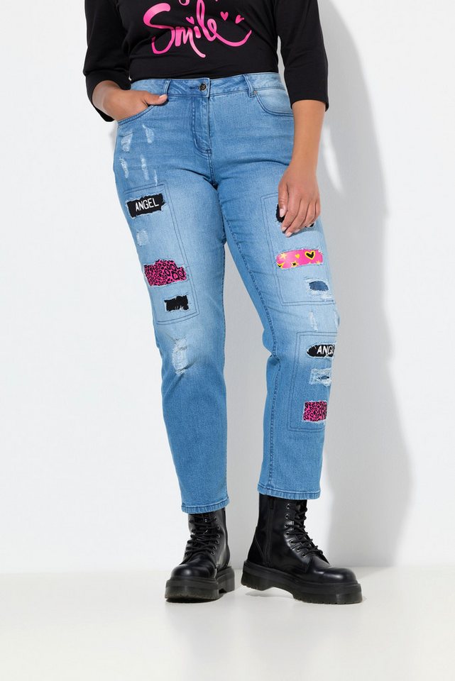 Angel of Style Regular-fit-Jeans Boyfriend-Jeans destroyed mit Prints 5-Pocket von Angel of Style