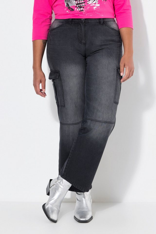 Angel of Style Regular-fit-Jeans Cargojeans Straight Fit bleached Cargotaschen von Angel of Style