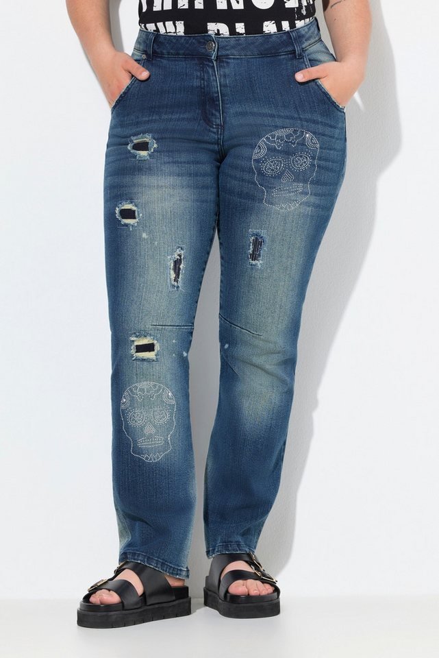 Angel of Style Regular-fit-Jeans Jeans Paula Straight Fit Totenkopf Destroys von Angel of Style