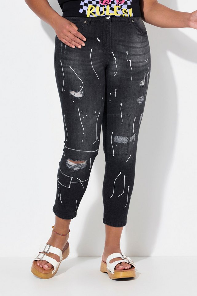 Angel of Style Regular-fit-Jeans Jeans Slim Fit Farbspritzer 5-Pocket von Angel of Style