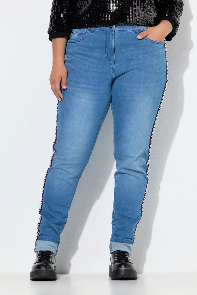 Angel of Style Regular-fit-Jeans Mom-Jeans Lea Wording-Seitenstreifen 5-Pocket von Angel of Style