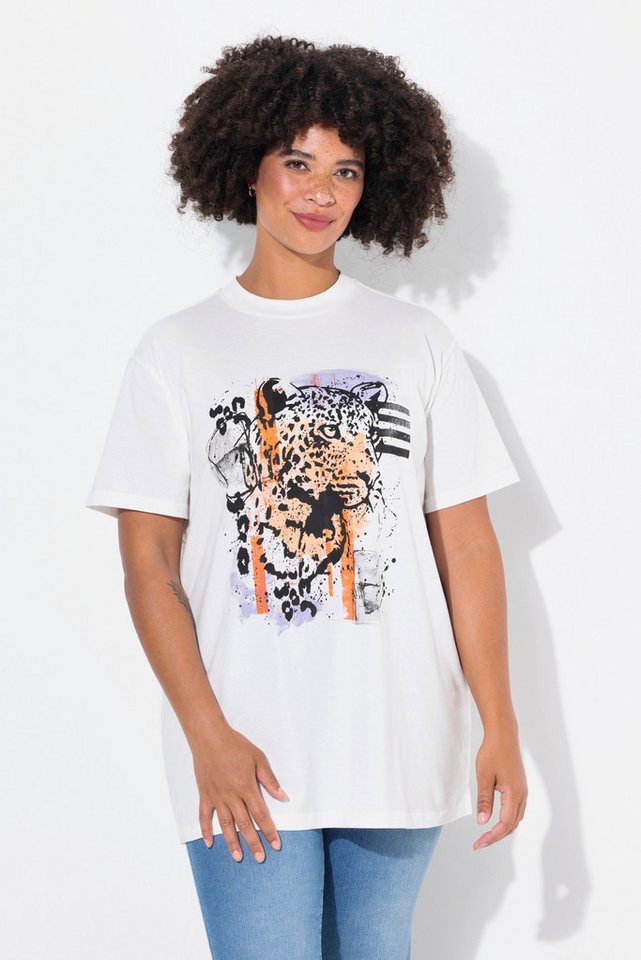 Angel of Style T-Shirt T-Shirt Boxy Fit Leo-Druck Halbarm von Angel of Style