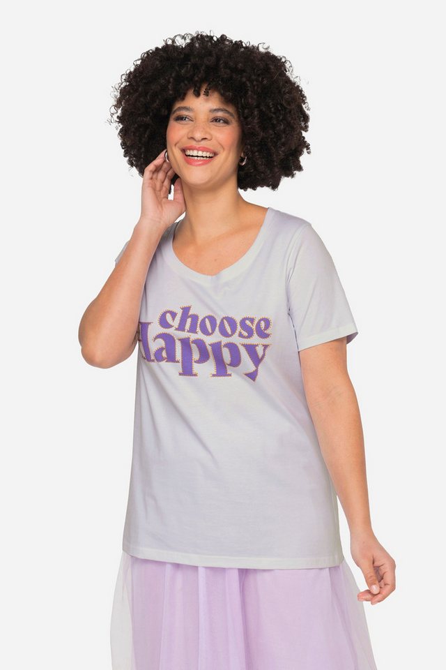 Angel of Style T-Shirt T-Shirt Classic Fit Schriftzug Rundhals Halbarm. von Angel of Style