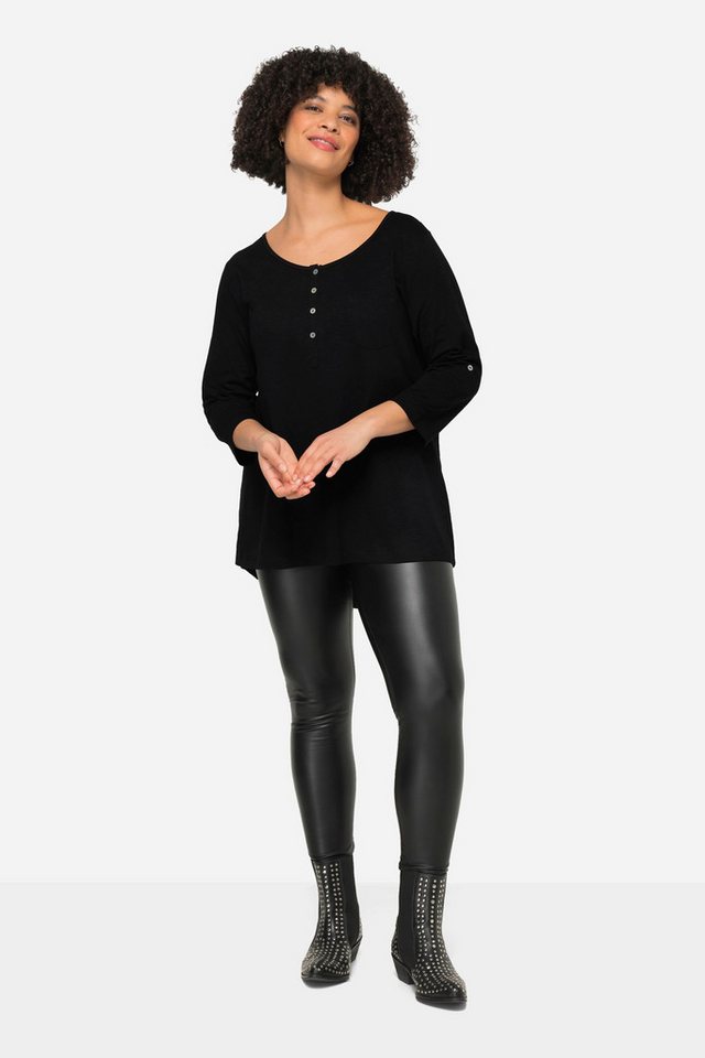 Angel of Style T-Shirt T-Shirt Rundhals mit Knopfleiste 3/4-Ärmel von Angel of Style