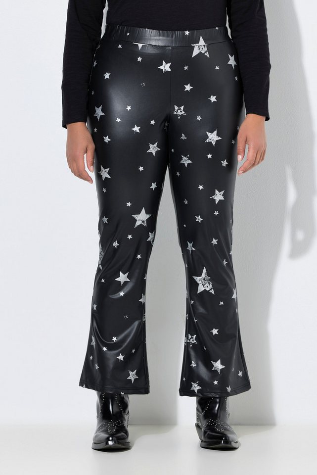 Angel of Style Schlupfhose Leggings mit Schlag Lederoptik mit Sternen von Angel of Style