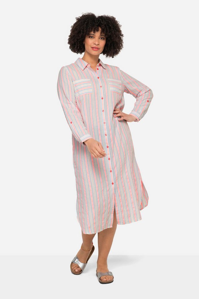 Angel of Style Maxikleid Hemdblusen-Midikleid Streifen Hemdkragen 3/4-Ärmel von Angel of Style