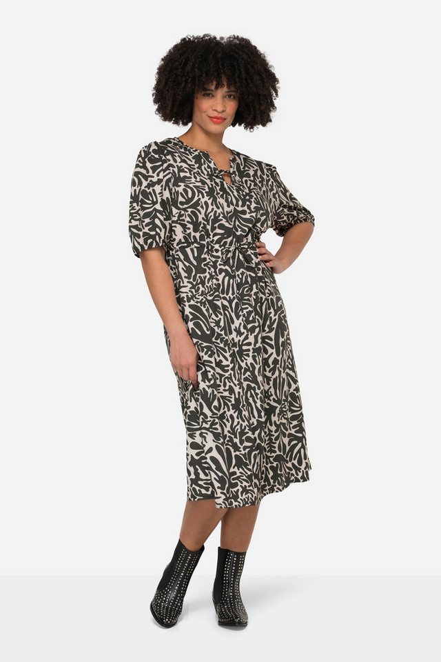 Angel of Style Midikleid Midikleid A-Linie floraler Druck Rundhals von Angel of Style