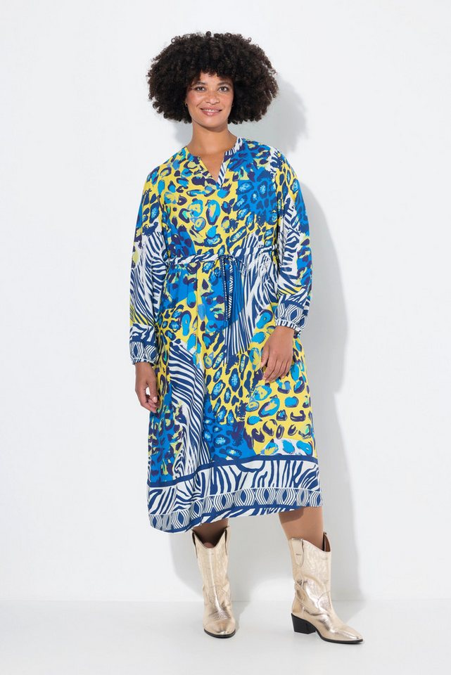 Angel of Style Midikleid Midikleid Animalmix-Print Langarm von Angel of Style