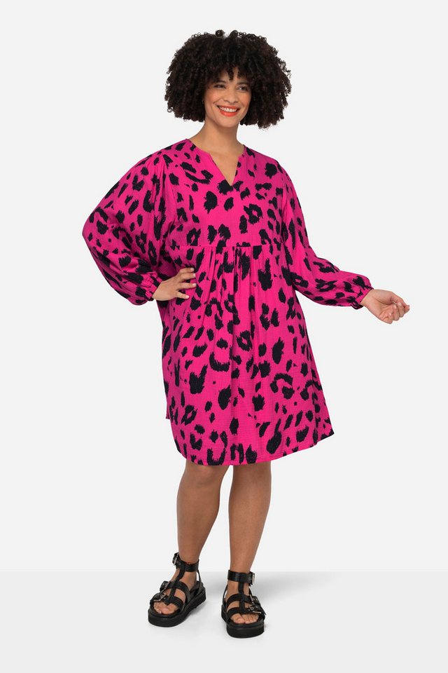 Angel of Style Midikleid Musselin-Kleid Leodruck Tunika-Ausschnitt von Angel of Style