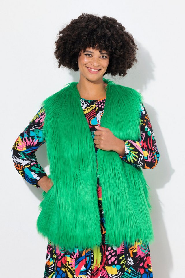 Angel of Style Steppweste Weste Straight Fit Neon FakeFur offene Form von Angel of Style