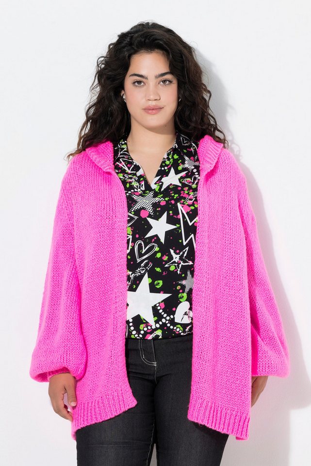 Angel of Style Strickjacke Kapuzen-Strickjacke Straight Fit Ballon-Langarm von Angel of Style