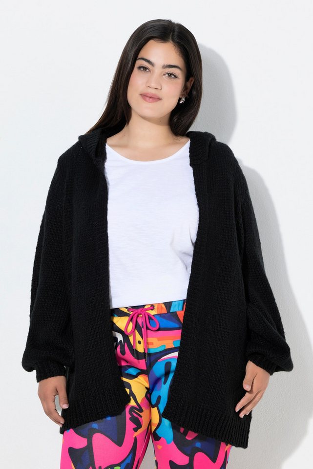 Angel of Style Strickjacke Kapuzen-Strickjacke Straight Fit Ballon-Langarm von Angel of Style