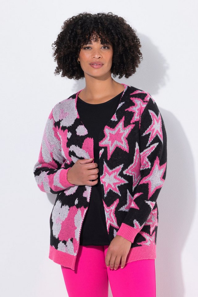 Angel of Style Strickjacke Strickjacke Straight Fit Mustermix offene Form von Angel of Style