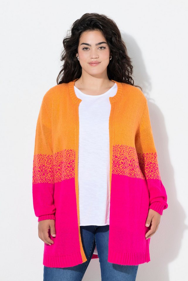 Angel of Style Strickjacke Strickjacke gerade offene Passform Colorblocking von Angel of Style