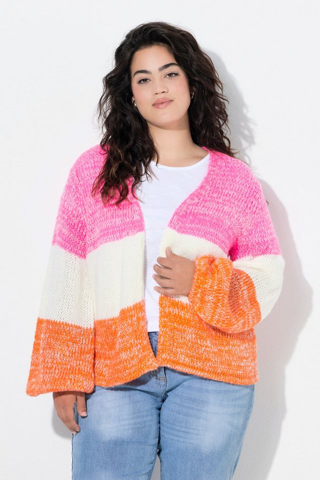 Angel of Style Strickjacke Strickjacke offen Straight Fit Streifen von Angel of Style