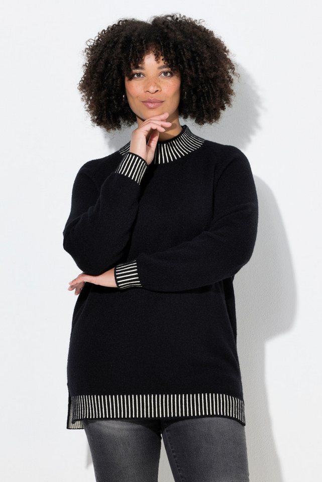 Angel of Style Strickpullover Pullover Straight Fit Stehkragen mit Streifen Angel of Style Strickpullover Pullover Straight Fit Stehkragen mit Streifen von Angel of Style