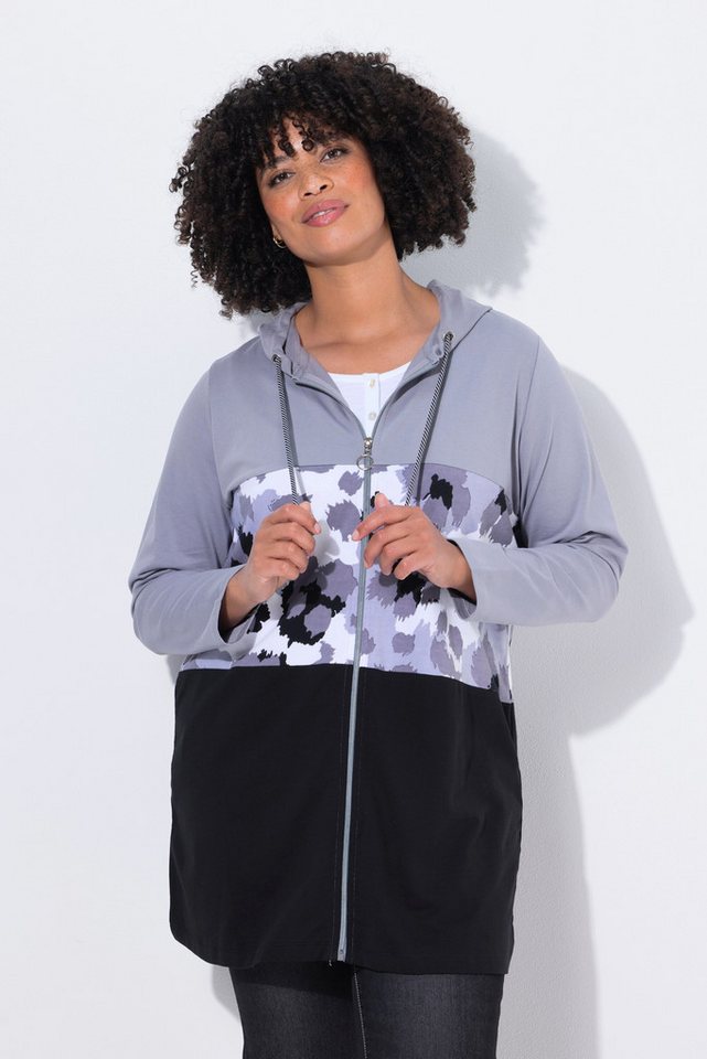 Angel of Style Sweatjacke Long-Sweatjacke A-Linie Leo-Streifen von Angel of Style