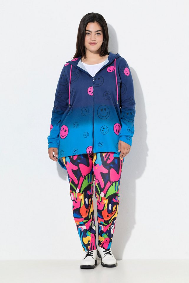 Angel of Style Sweatjacke Sweatjacke A-Linie Smiley-Muster Kapuze von Angel of Style