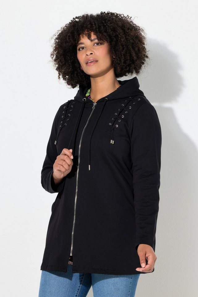 Angel of Style Sweatjacke Sweatjacke bequeme Passform Zier-Schnürung von Angel of Style