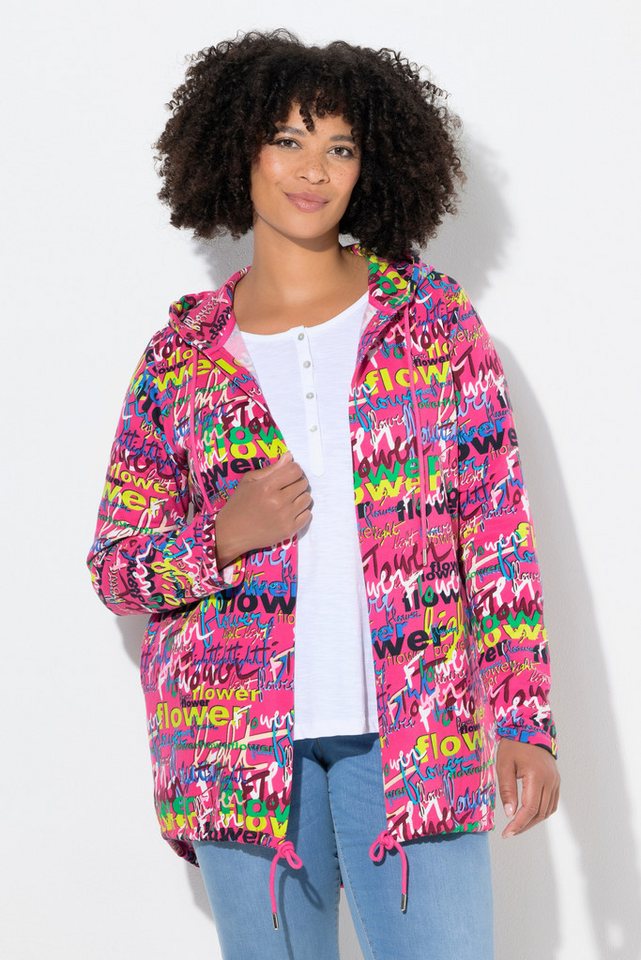Angel of Style Sweatjacke Sweatjacke offene Form Scribblemuster von Angel of Style