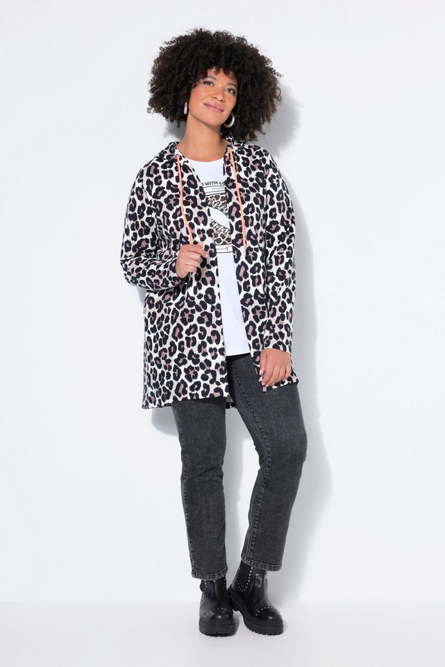 Angel of Style Sweatjacke Sweatjacke offene Passform Animal-Muster Kapuze von Angel of Style