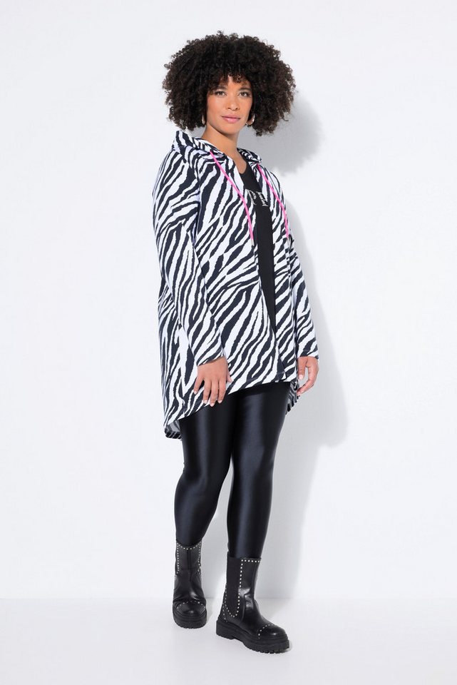 Angel of Style Sweatjacke Sweatjacke offene Passform Animal-Muster Kapuze von Angel of Style