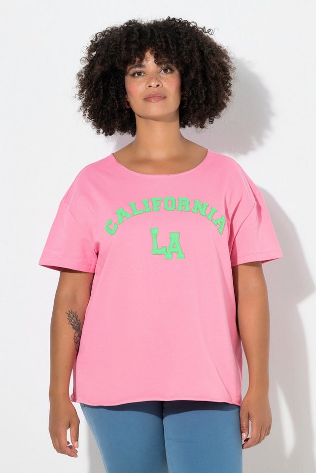 Angel of Style Sweatshirt Sweatshirt Boxy Fit Kurzarm Frottee-Schriftzug von Angel of Style