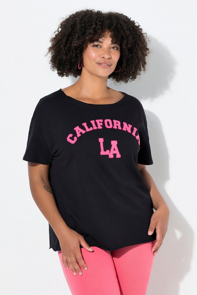 Angel of Style Sweatshirt Sweatshirt Boxy Fit Kurzarm Frottee-Schriftzug von Angel of Style