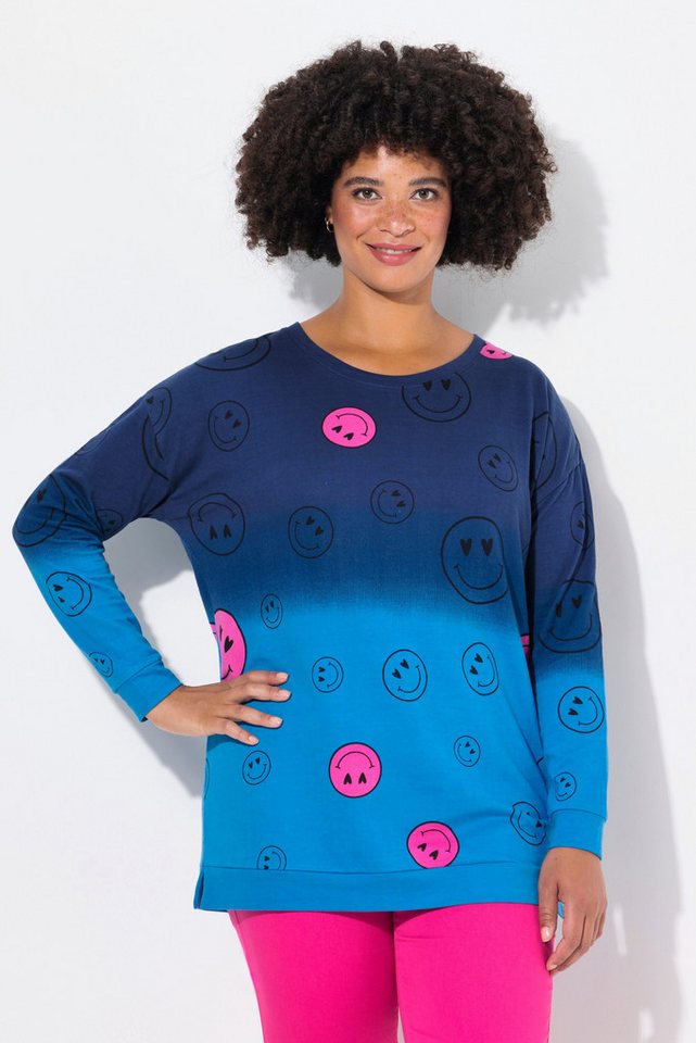Angel of Style Sweatshirt Sweatshirt oversized Farbverlauf Smiley Langarm von Angel of Style