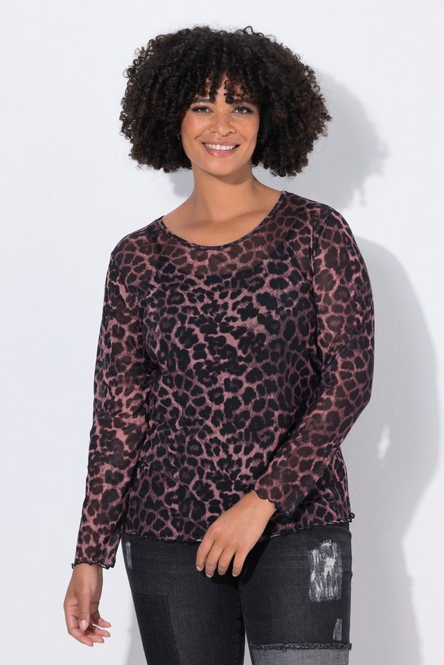 Angel of Style T-Shirt Mesh-Shirt Slim Fit Wellenmuster Langarm Angel of Style T-Shirt Mesh-Shirt Slim Fit Wellenmuster Langarm von Angel of Style