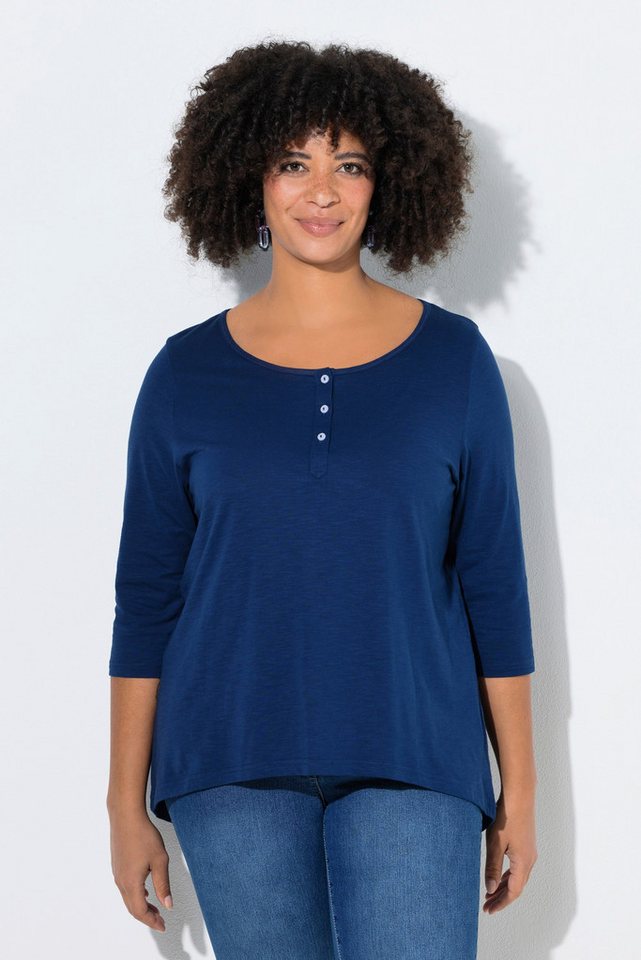 Angel of Style T-Shirt T-Shirt A-Linie Henley Knopfleiste 3/4-Ärmel von Angel of Style